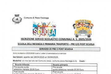 Iscrizione servizi scolastici anno scolastico. 2025-2026